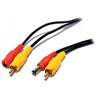 Video and power cable 1xRCA m-f/1xDC power m-f 35m