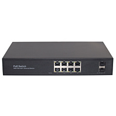 Niceview Verkkokytkin Gigabit POE+ 8-porttia 2xSFP 240W IPC-1208P