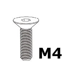 Ruuvi M4x8, Flat Head Socket Cap, 100kpl